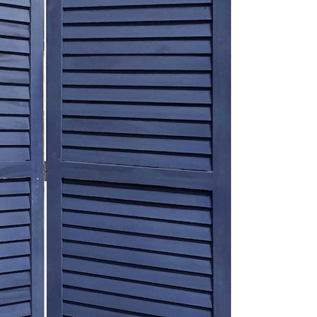 Palacedesigns 3 Panel Dark Blue Shutter Screen Room Divider PA3099687